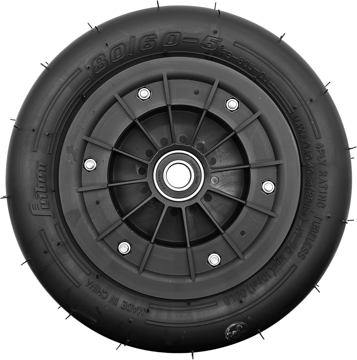 80/60-5 Gokart Front Wheel Fit for Ninebot Go Kart Kit/Kit2/GoKart Pro/Pro2, Karting Front Wheel Assembly Replacements