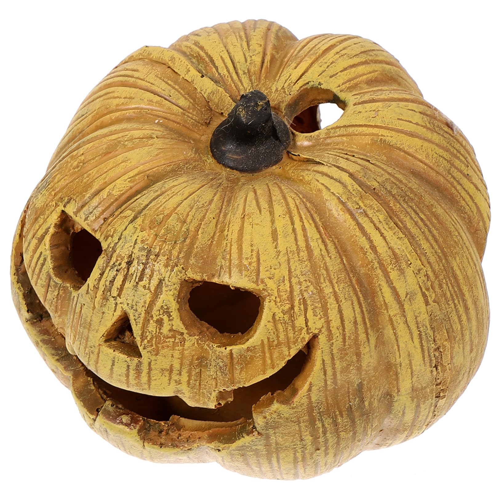 Hohopeti Resin Pumpkin Reptile Hideout Cave for Terrarium Decor Practical Hiding Place for Snakes Lizards and Frogs for Reptile Tank Layouts and Aquarium Decoration