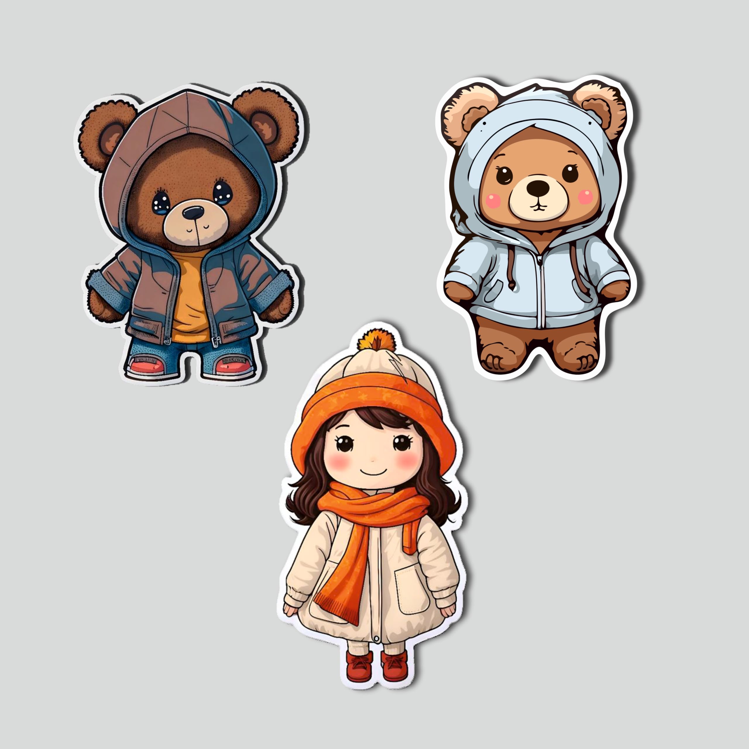 Amazingily Cute Dolls Collection Fridge Magnets- Set of 3 | Travel Souvenir | Refrigerator Magnet | Gifts | Decorative Items for Kitchen Fridge Magnets Set | Multicolor (FM_04)