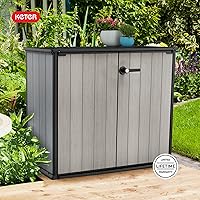 Vista 12 de Keter Patio Store - Cobertizo de almacenamiento para exteriores de resina, mide 4.6 x 2.5 pies, con paredes pintables y perforables