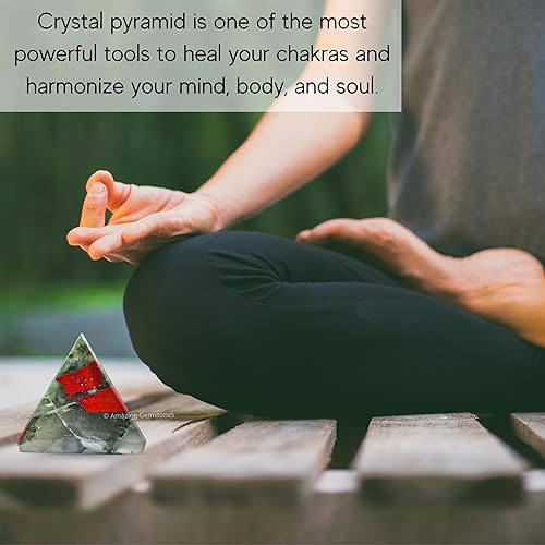 Miniatura 133 de Amazing Gemstone White Agate Snow Quartz Pyramid Crystal Healing Stones - 1" Great Pyramid Figurine of Natural Stone Pyramid for Meditation, Reiki