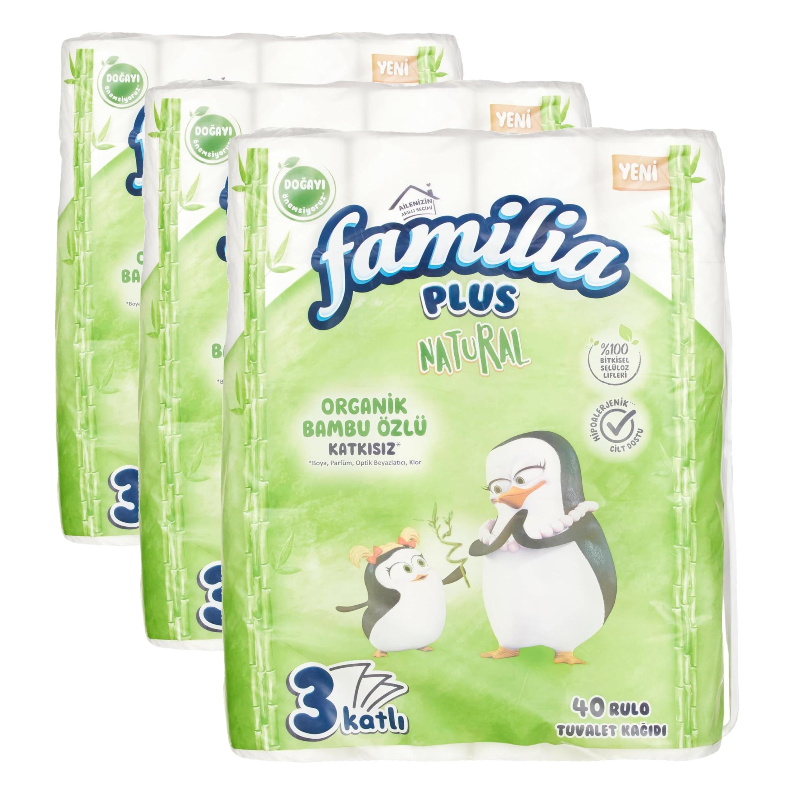 Familia Plus Natural 40'lı Paket Tuvalet Kağıdı (3 paketi)