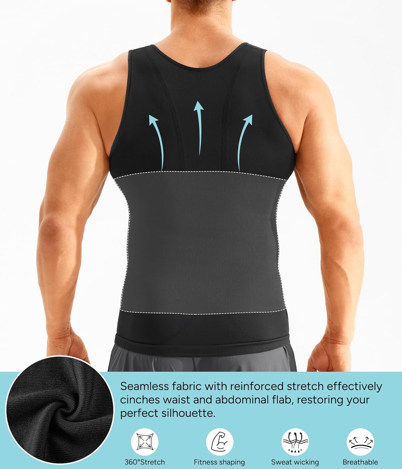 Eleady Sleeveless Compression Shirt Mens Shaper Tank Top Slim Fit Slimming Undershirt