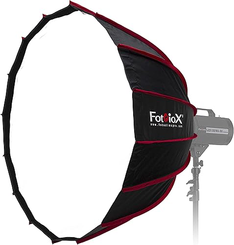 Miniatura 1 de Fotodiox Caja de luz parabólica EZ-Pro DLX de 36 pulgadas con Elinchrome y Calumet Genesis compatible con Speedring - Caja de luz plegable rápida de