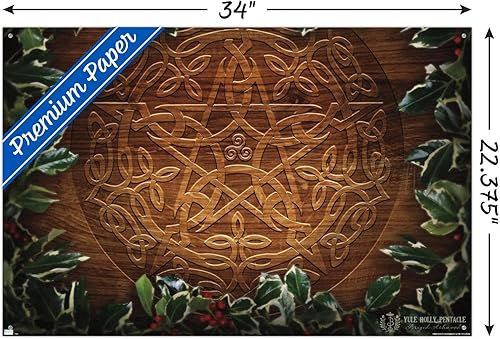 Miniatura 3 de Trends International Brigid Ashwood - Celtic Yule Christmas Pentacle Wall Poster, 22.37" x 34.00", Premium Poster & Push Pin Bundle