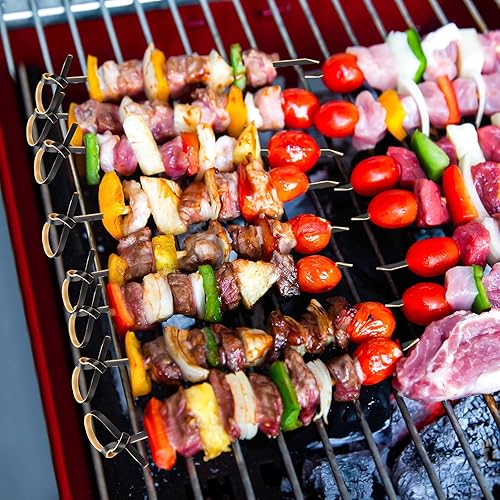 Miniatura 9 de Palillos de cóctel de bambú de 4.72 pulgadas, pinchos de bambú hechos a mano, palillos de dientes de cóctel con nudo en bucle para aperitivos,