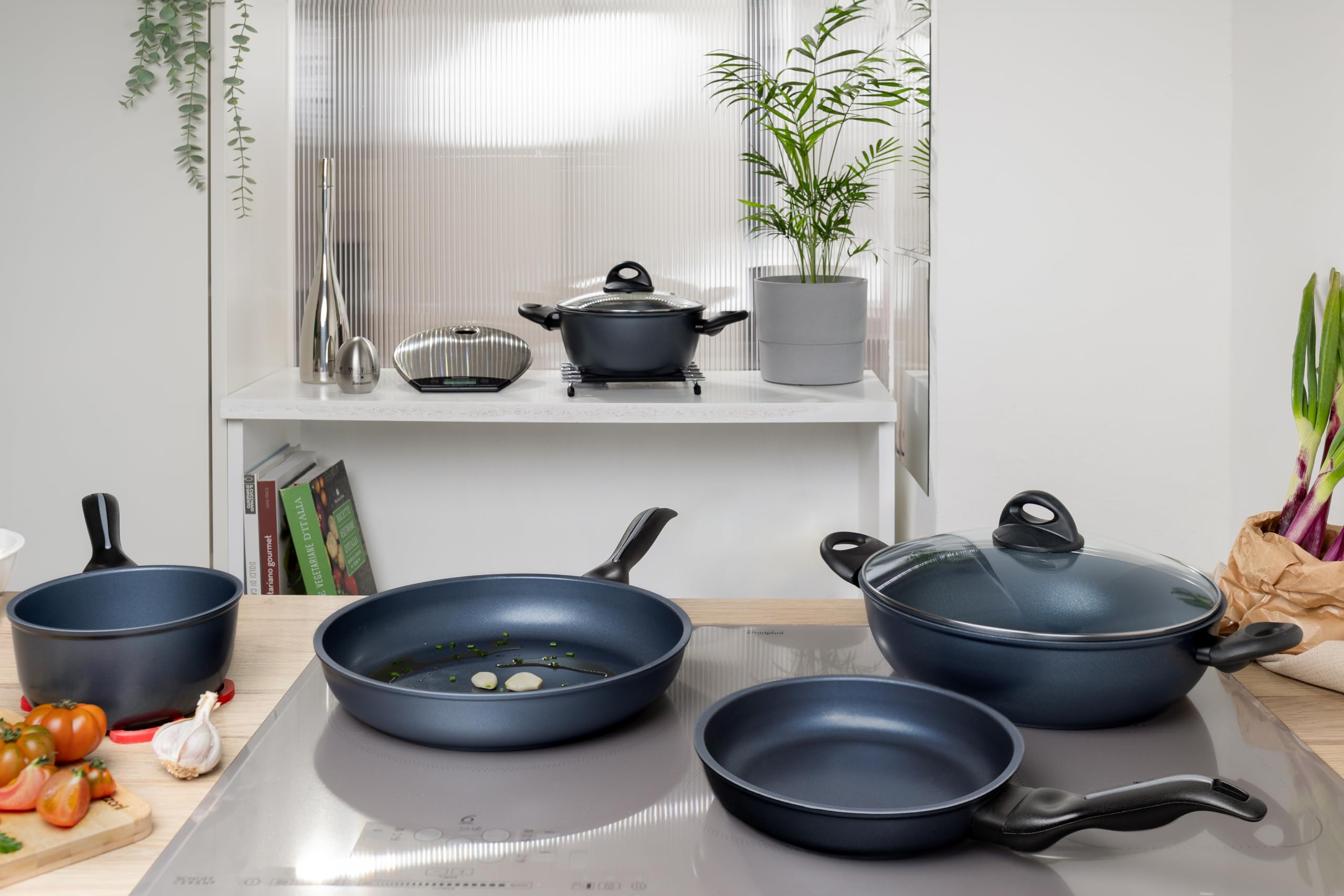 Barazzoni Padella ø24cm, Rivestimento in ceramica, Made in Italy, Induzione+Gas con disco Full Induction, PFAS free, Linea Kéramos
