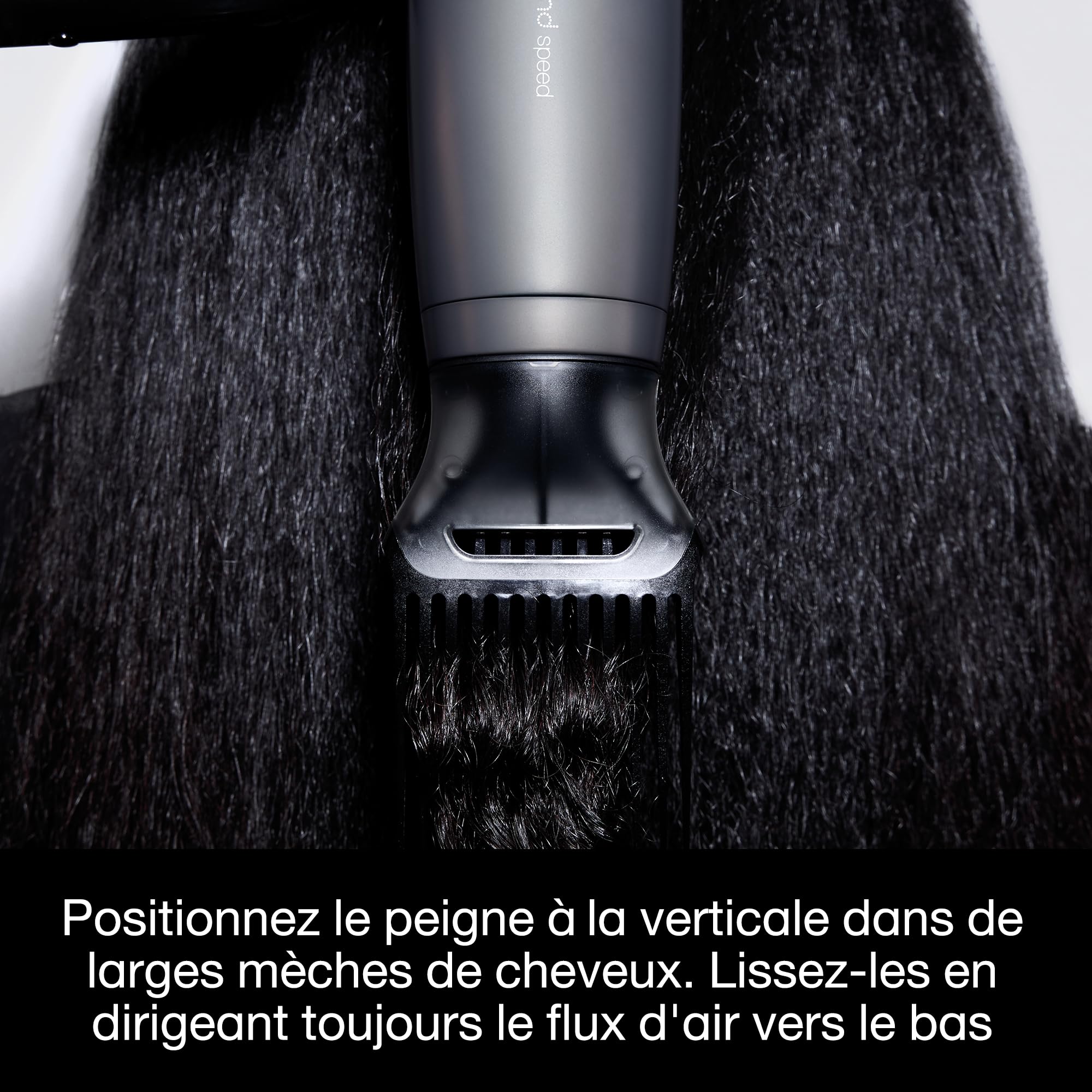 ghd - Embout Peigne Seche cheveux - Embout peigne pour sèche-cheveux ghd Speed - Idéal pour détendre et lisser les cheveux texturés, frisés, crépus - Lissage naturel ou en préparation d'un coiffage