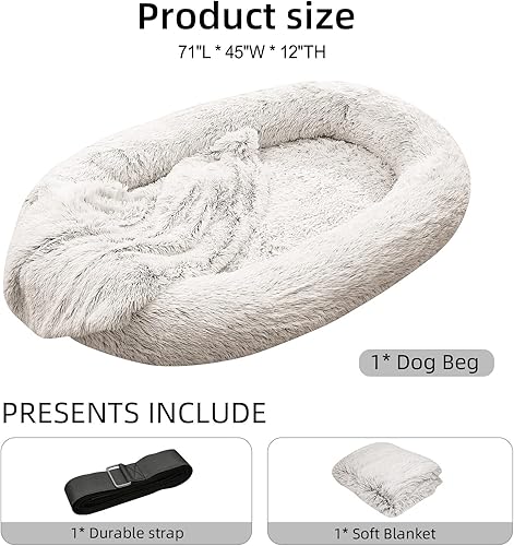 Miniatura 6 de Cama grande para perros de 71 pulgadas de largo x 45 pulgadas de ancho x 12 pulgadas de alto, para perros grandes, cama gigante para perros de