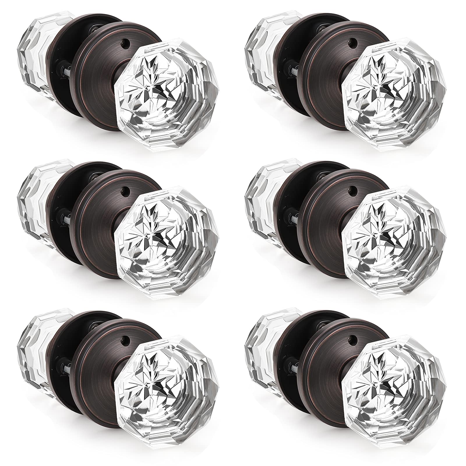 Black Privacy Door Knobs - 5 Pack with Lock -18