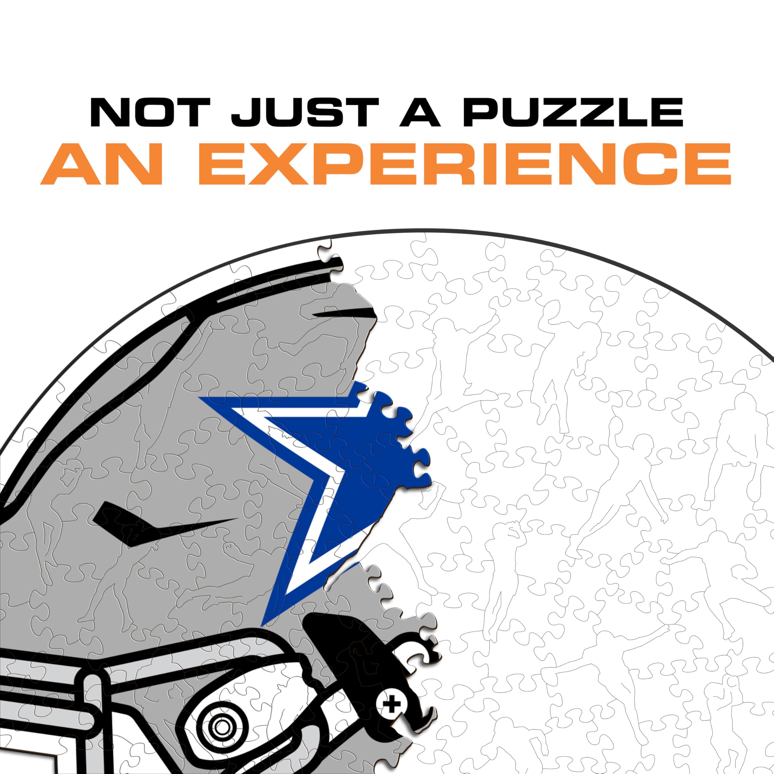 Iconic Puzzles - Kask Dallas Cowboys Oficjalnie Licencjonowany NFL, Drewniane Puzzle w 100% Zrównoważony, Prezent Dla Dorosłych i Dzieci Rozmiar M 270 szt