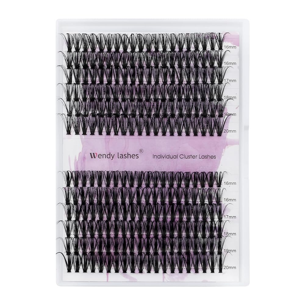 Lash Clusters Individual Cluster Lashes 40/50D DIY Lashes 16-20mm Mixed Length C/D Curl Thin Band Cluster Lashes Matte Black Eyelashes Resuable Soft Cluster Eyelashes(40/50D-D,16-20mm Mixed)
