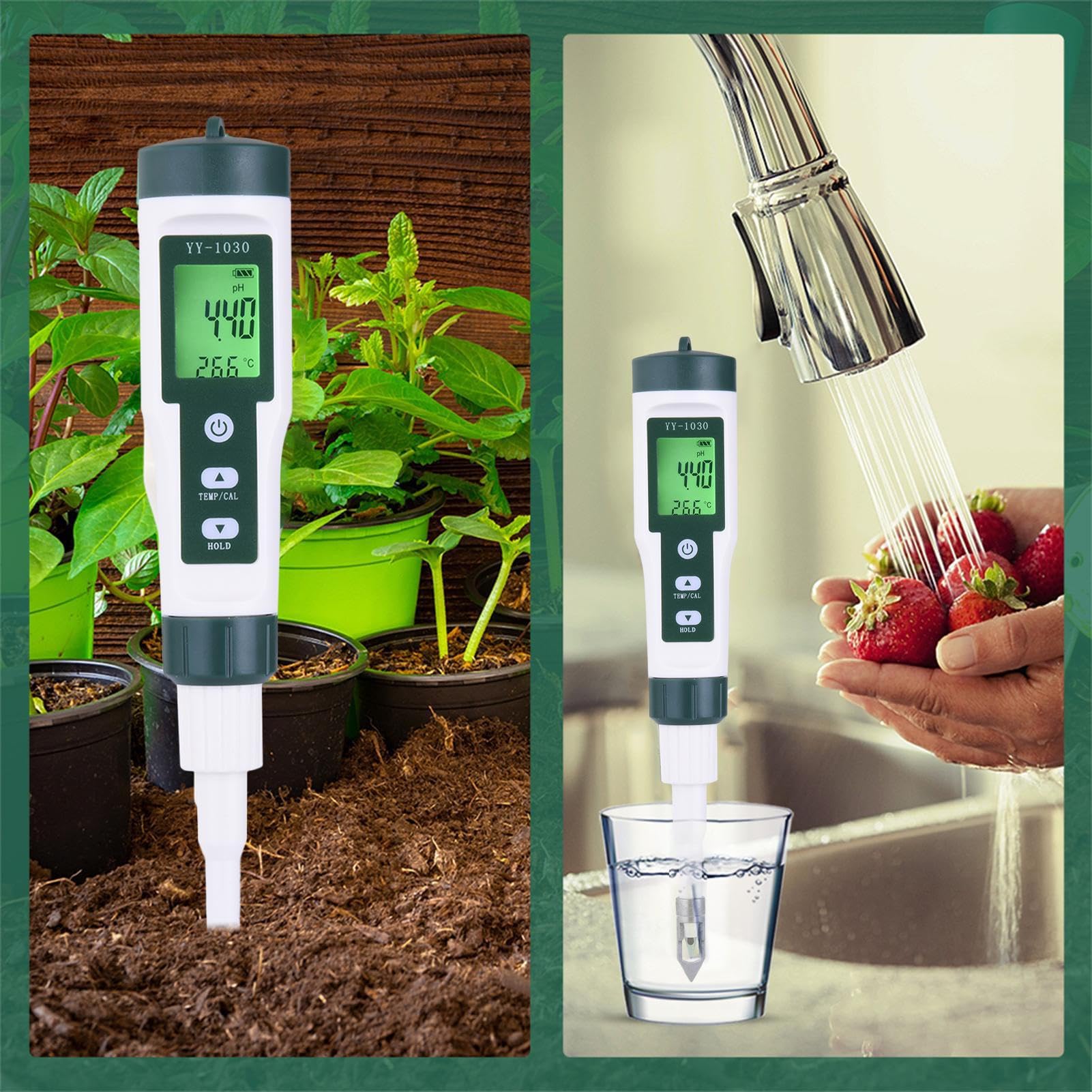 PH-Metro Digitale – Tester Portatile di Alta Precisione con Sonda per | Alimenti, Pasta di Formaggio, Acqua | Monitor del PH A Compensazione Automatica della Temperatura, per Campioni di Laboratori