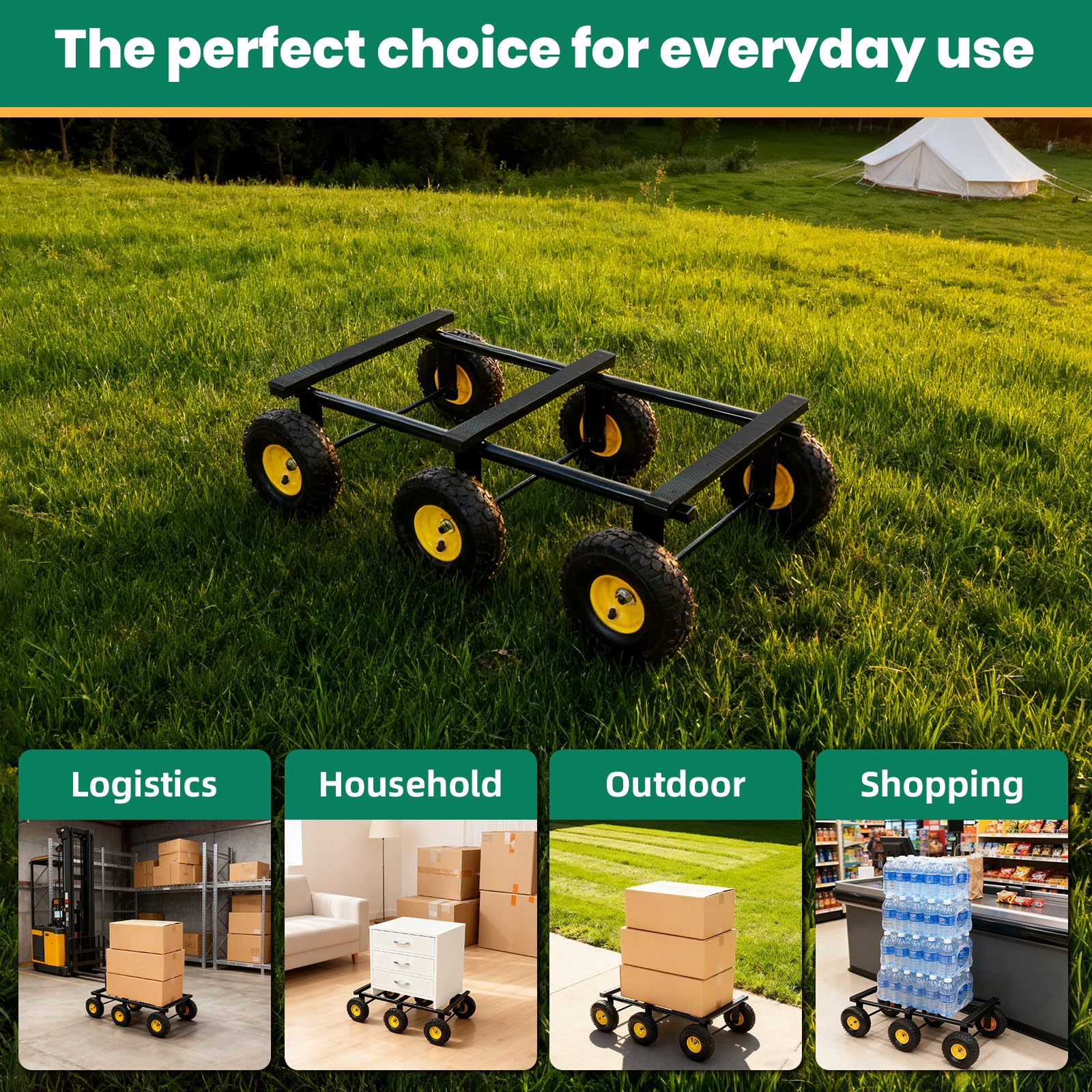 Heavy Duty 6 Wheel Dolly - 1300 lbs Capacity -7 Heavy Duty 6 Wheel Dolly - 1300 lbs Capacity -7
