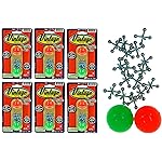 JA-RU Metal Jacks Game with 2 Bouncy Balls (6 Pack) - Classic Jackstones Game Set for Kids, Retro Toys from The 90s, Bulk Party Favors, Classroom Prizes & Stocking Stuffers. 950-6p