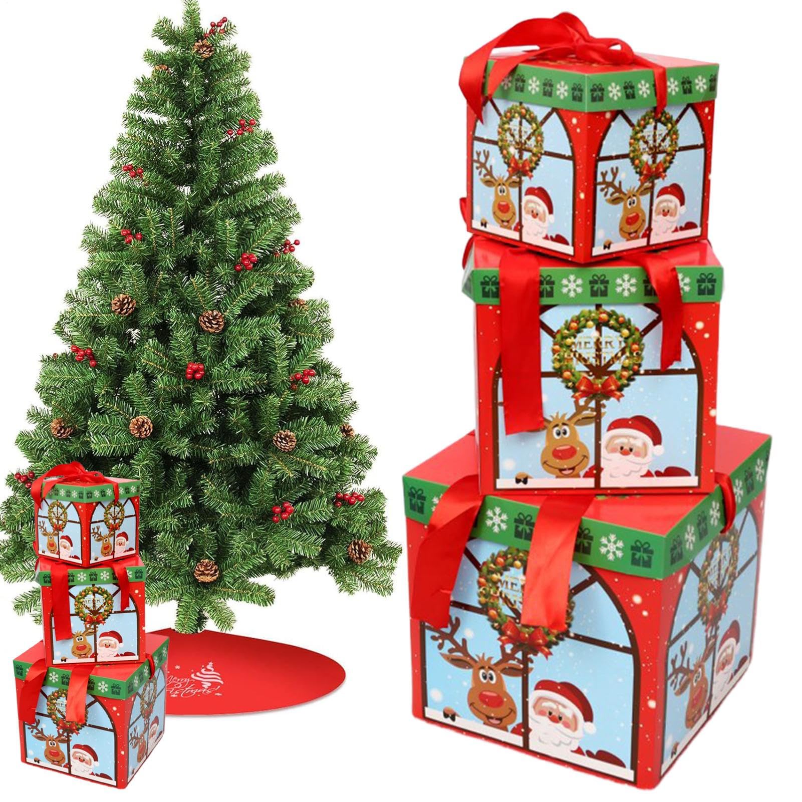 Boîtes empilables pour Noël et accessoire de décoration de rangement pour bijoux et livres