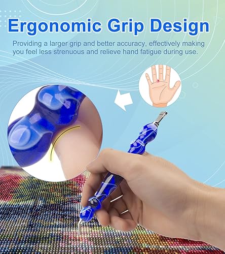 Miniatura 4 de Volitaous 14 piezas de accesorios de pintura de diamantes, 6 piezas de rosca de metal de acero inoxidable, puntas de bolígrafo de acero inoxidable