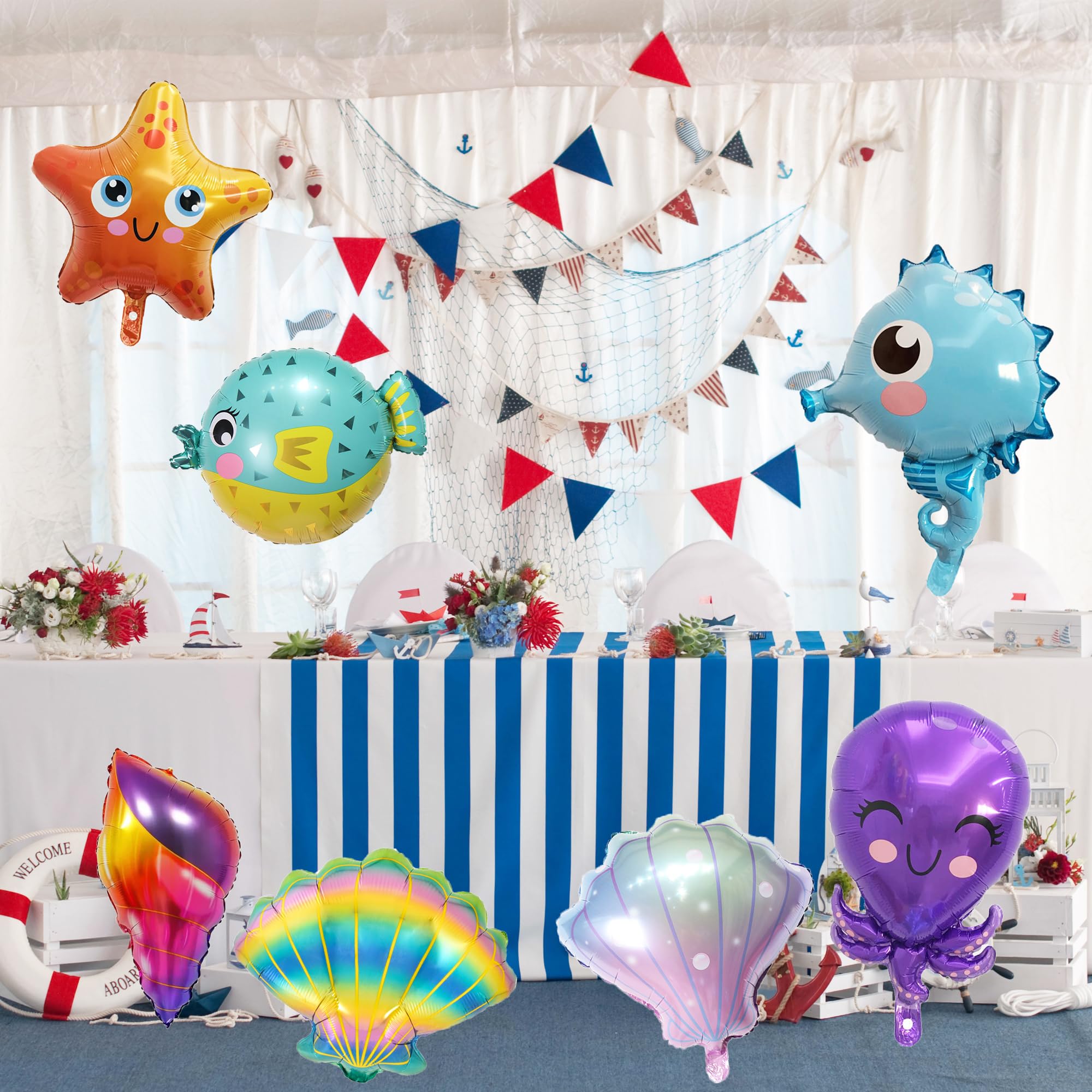 16-teiliges Unterwasser-Party-Dekoset - Große Folienballons Mit Meerestieren