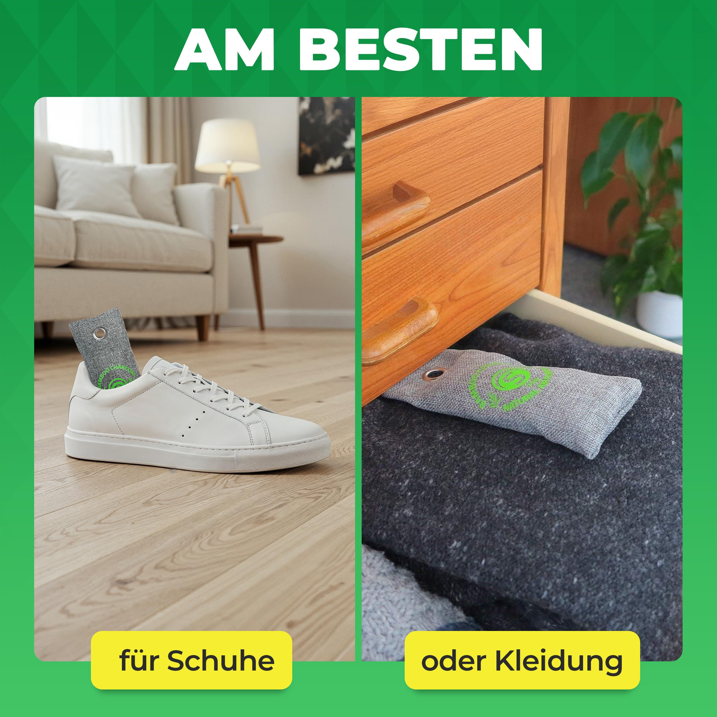 8x Aktivkohlebeutel für Schuhe & Sport – Schuhgeruch entfernen bei Schweißfüßen & Feuchtigkeit – Geruchsneutralisierer, Schuhtrockner, Schuh Deo – nachhaltig & geruchlos