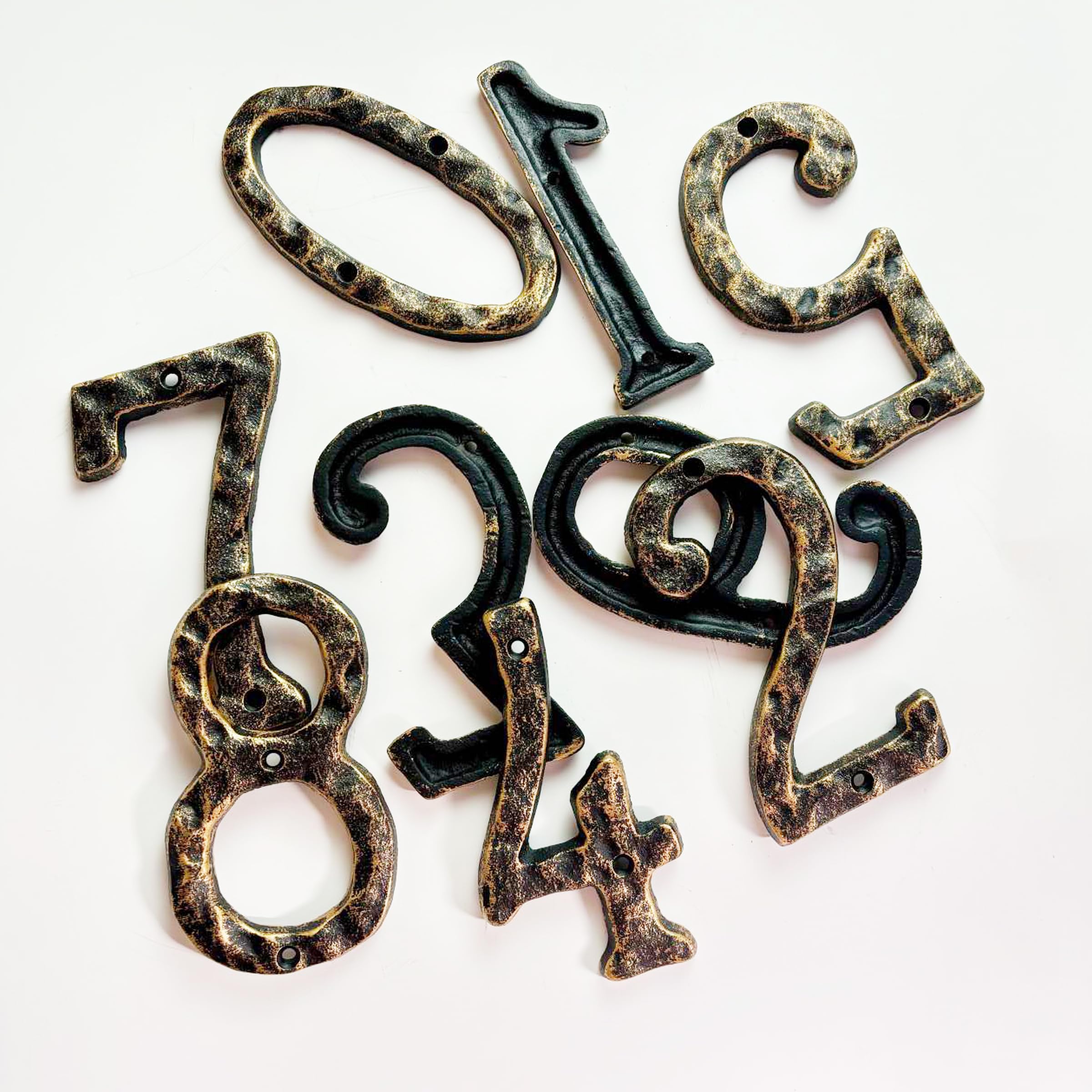 5.6 Inch House Numbers, Cast Iron Hammered Mailbox Ireland