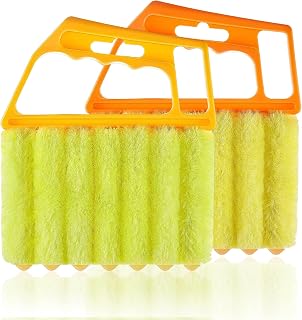 2 Pcs Blind Cleaner Duster Tool 7-Finger Dusting Cleaner Tool for Window & Air Conditioner Handheld Mini Duster Brush for Wood Blinds Dust Dirt