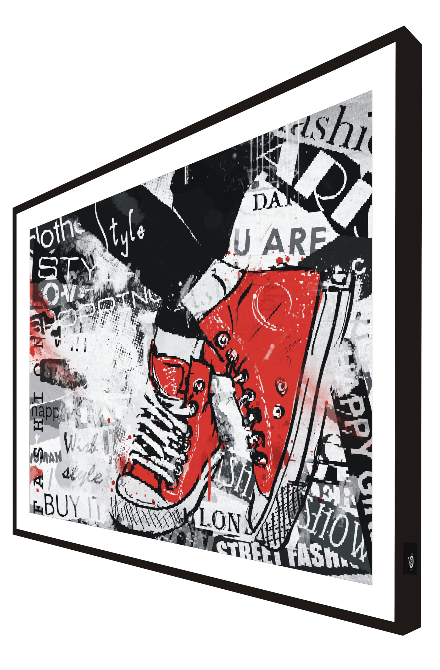 Tableau de baskets rouges lumineux pour salon moderne et branché