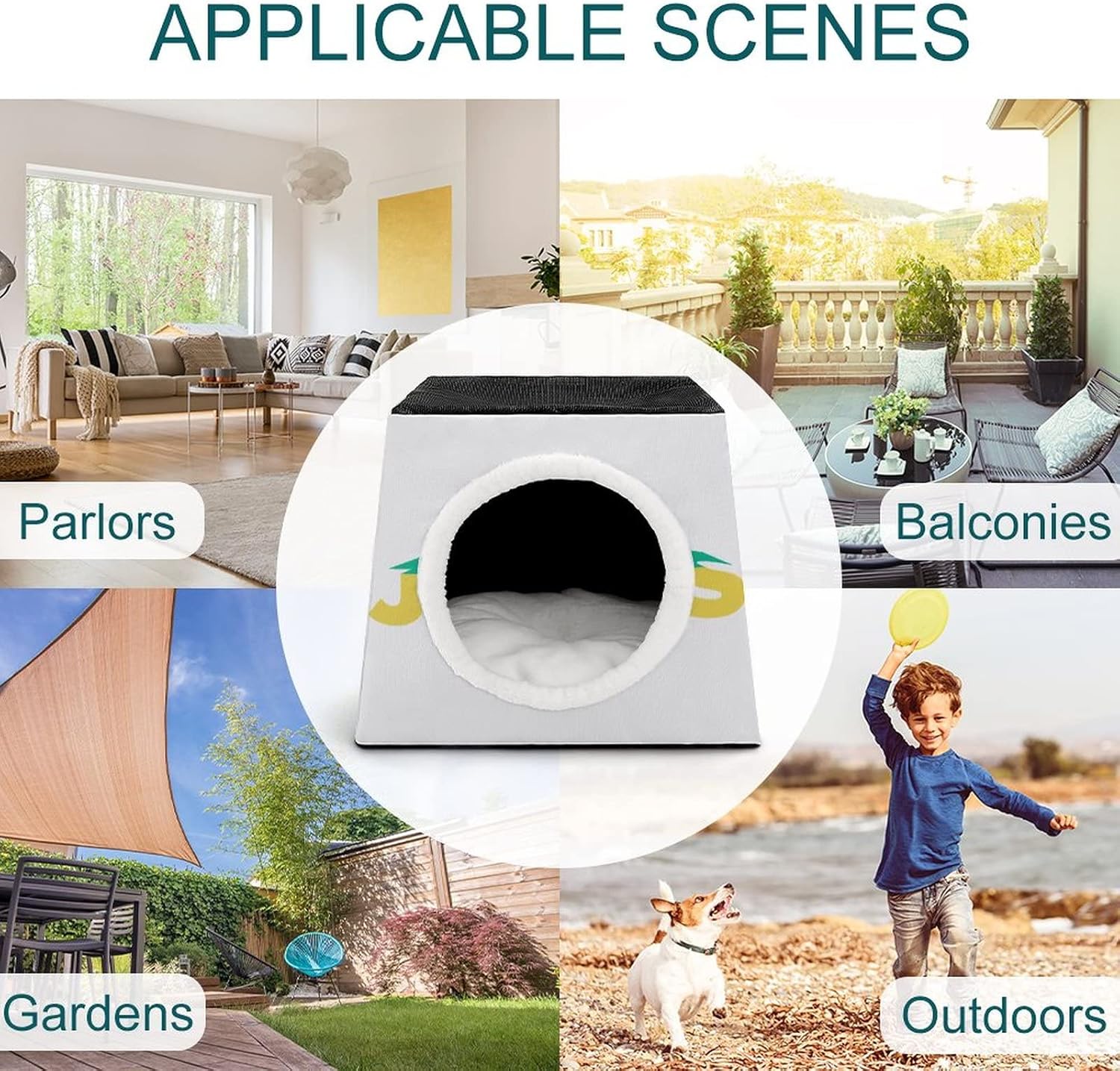 review Printed Cat Houses & Condos Lovely Foldable Cat Cube Cat Bed Sofa with Removable Pillow Saint Faith