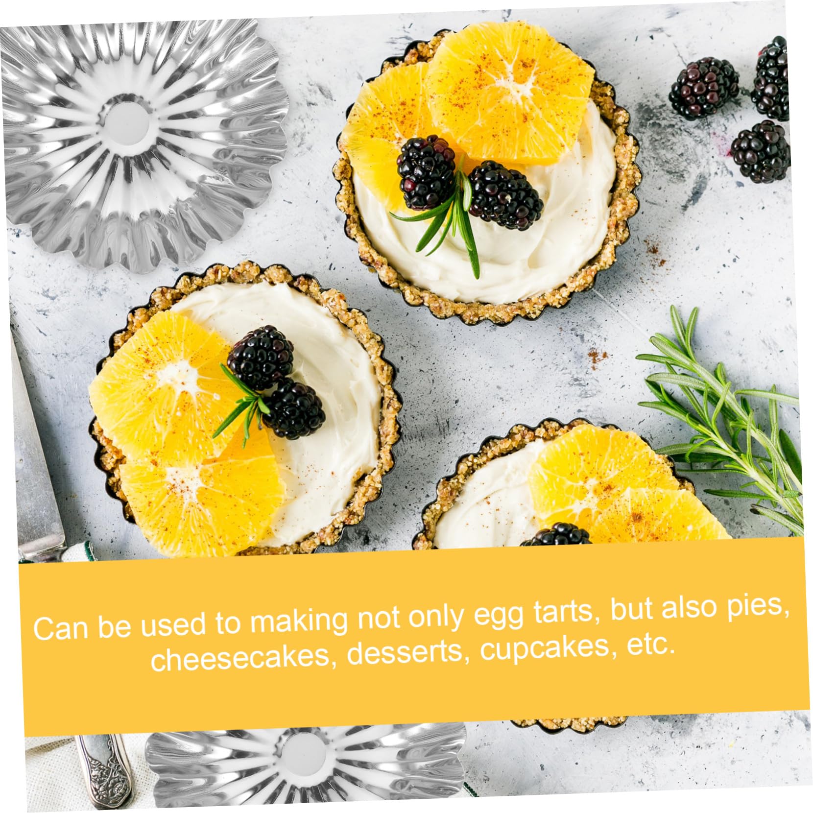 SHINEOFI 50 Stück Teiliges Edelstahl Backform für Eierkuchen Torten Muffin formen Langlebige Glatte Antihaftbeschichtet für Pudding Kuchen und DIY Backen im Haushalt und Gastronomie