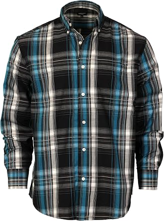 Gioberti Mens Long Sleeve Plaid Shirt