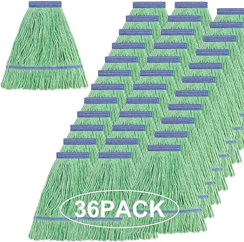 Miniatura 64 de Matthew Cleaning - Cabezal de trapeador de alta resistencia para limpieza general y de suelos, repuesto de cabezal de hilo de algodón azul