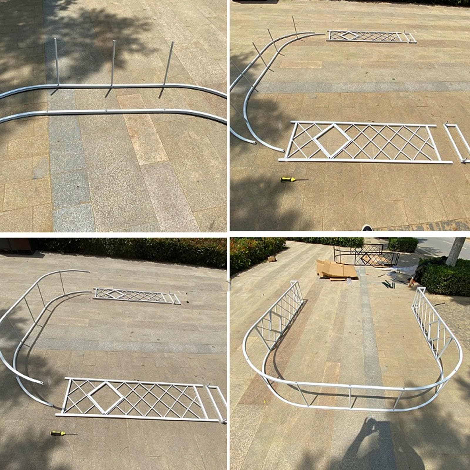 Arco de jardín de metal resistente para plantas trepadoras, resistente a la intemperie, arco de pérgola al aire libre con bases
