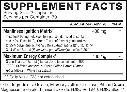 Miniatura 6 de FORCE FACTOR Test X180 Ignite, potenciador de testosterona y quemador de grasa para hombres, suplemento de testosterona para quemar grasa,
