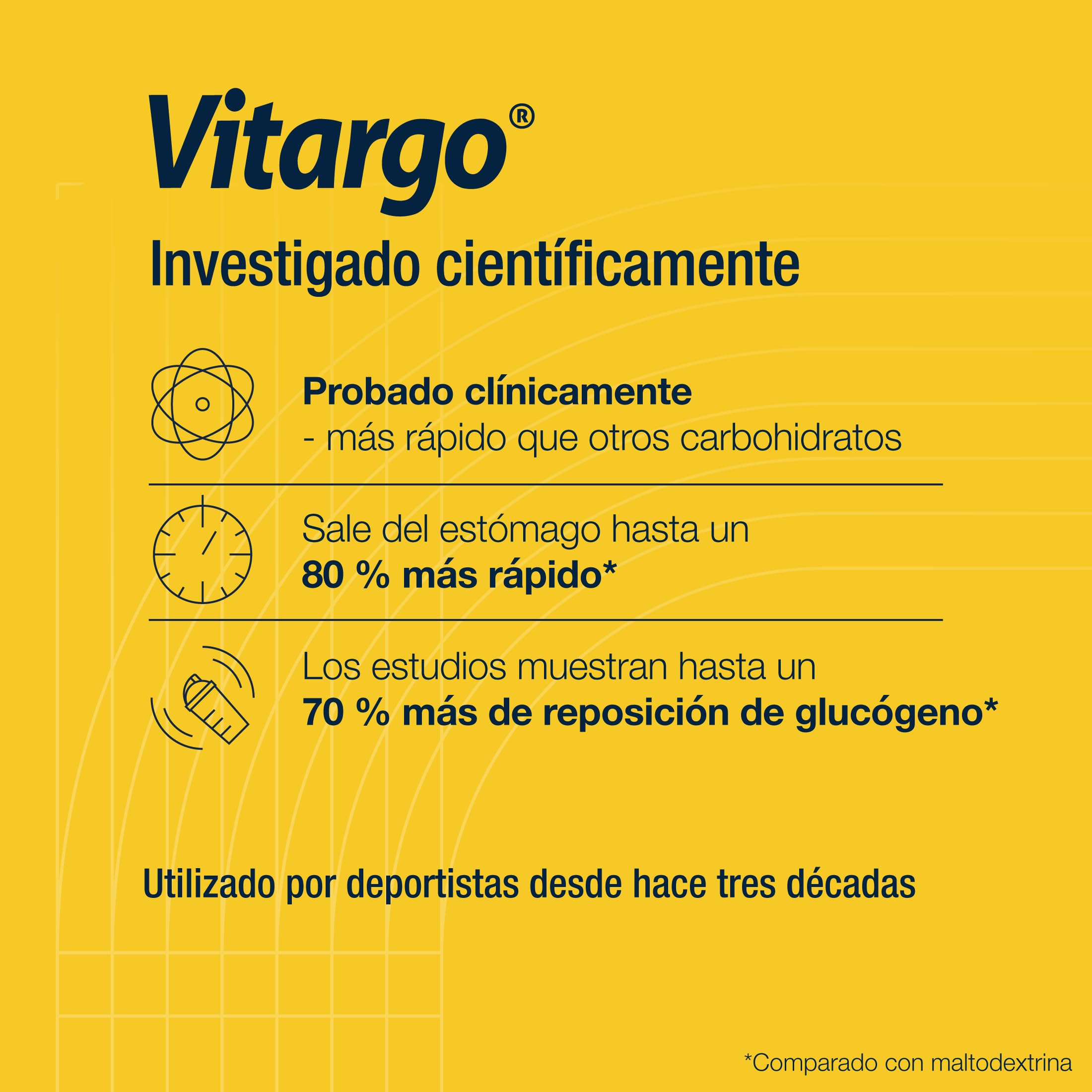 Vitargo carbohidratos con electrolitos en polvo, bebida isotonica en polvo para pre-entreno e intra-entreno, sin problemas digestivos, sabor a uva, alternativa a maltodextrina en polvo, 1,5 kg