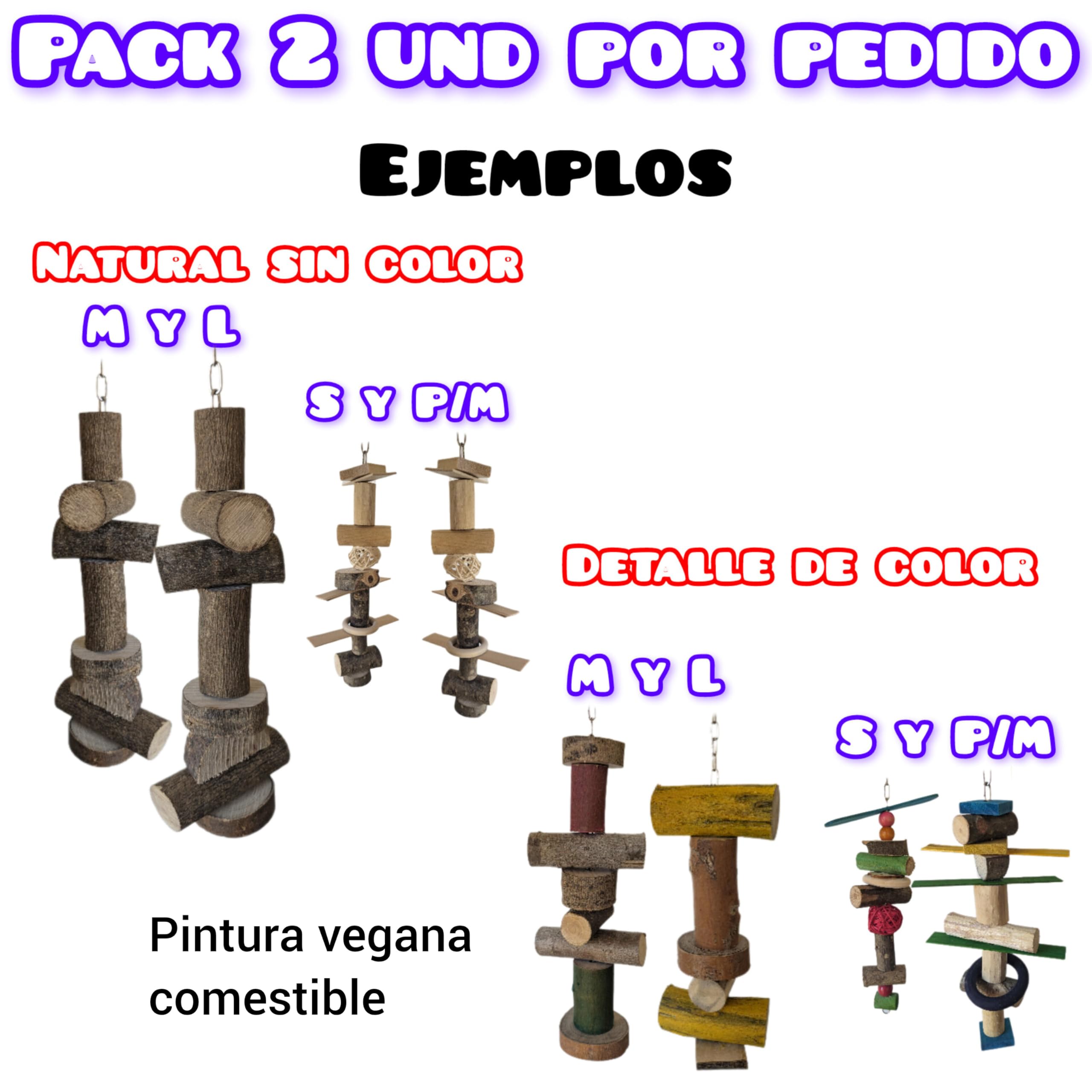 Juguete antiestrés para loros, brocheta lima picos de pájaros agaporni, ninfa, caique, accesorio de jaula y voladera aves guacamayo, yaco, CALIDAD PREMIUM. (M, Pack 2 und jaula, Natural sin color)
