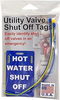 Utility Tag Set of 3 Gas Shut Off Water Shut Off Hot Water Shut Off Label Safety for Home Business Basement Furnace Plumbing Shut Off Valve Tag Landlord Rental Realtor Gift Secure ID