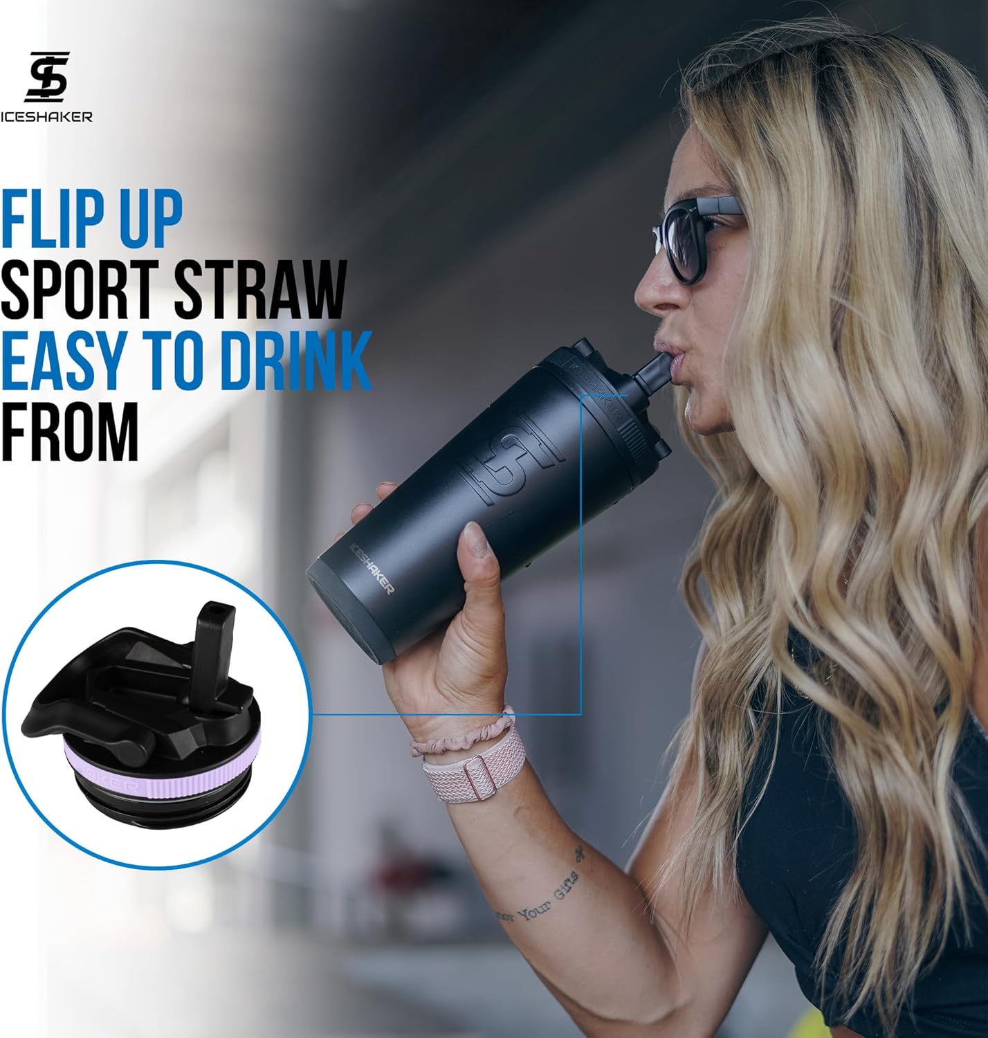 Ice Shaker Insulated Stainless Steel Sports Bottle | 26 oz, Dreaming | Stays Cold for 30+ Hours | Flip Up Sport Straw | Odor-Free Bottle for Protein Shakes, Water, Intra-Workout - Image 4