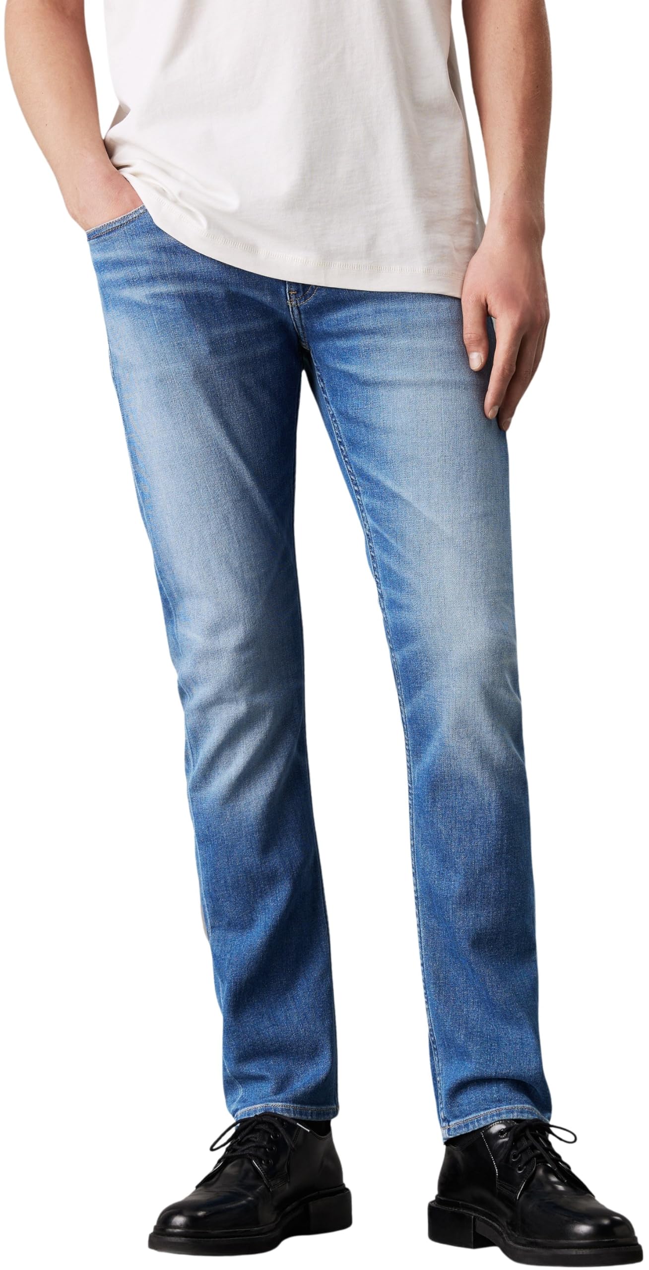 Calvin Klein Jeans Men's Slim J30j323685 Pants, Denim (Denim Medium), 36W / 34L