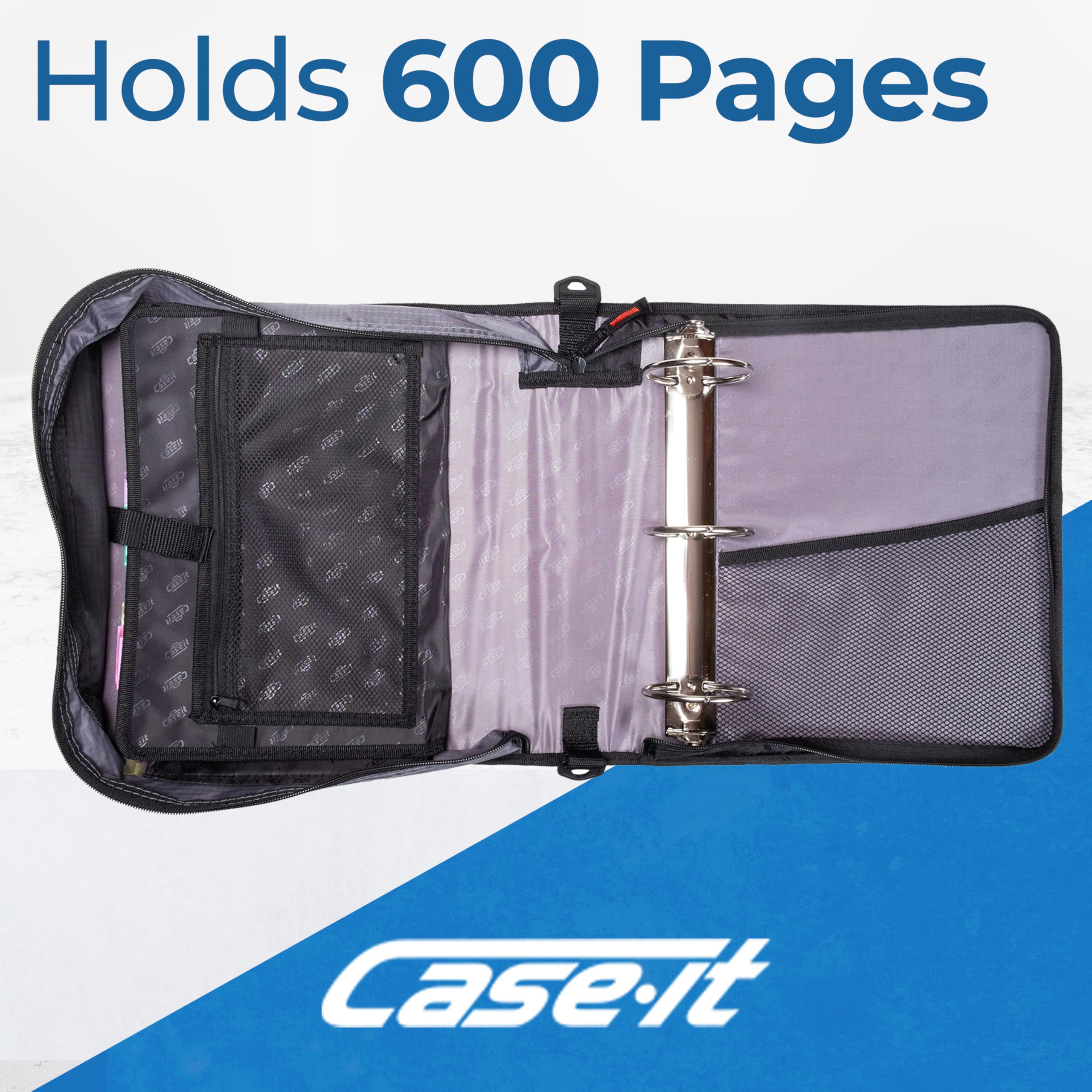 Amazon.com : Case-it The Mighty Zip Tab Zipper Binder - 3 Inch O