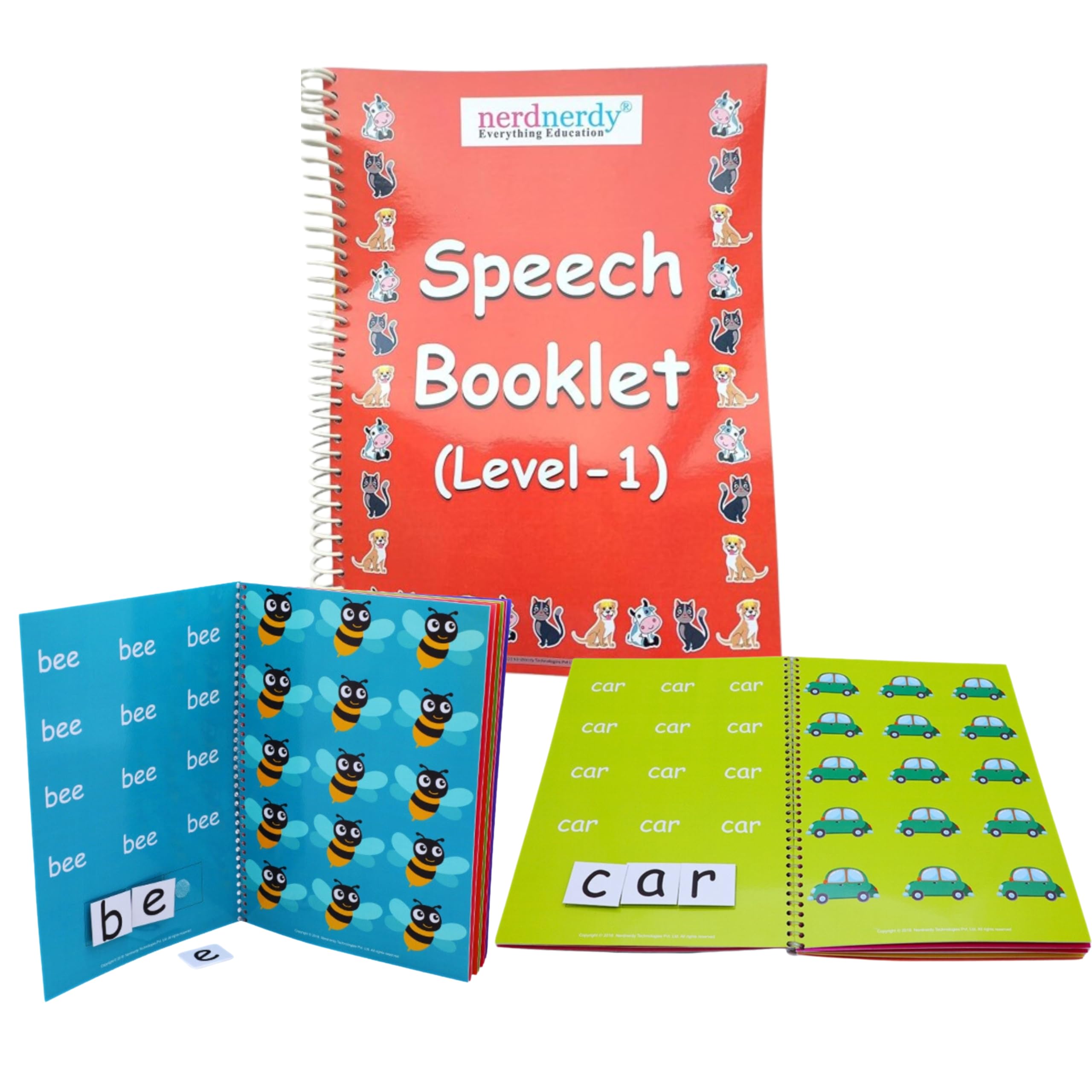 NerdNerdy's Speech Booklet Level 1 for Children with Special Needs|Autism Toys for Speech Development 3 Year|Word Flash Cards for Kids