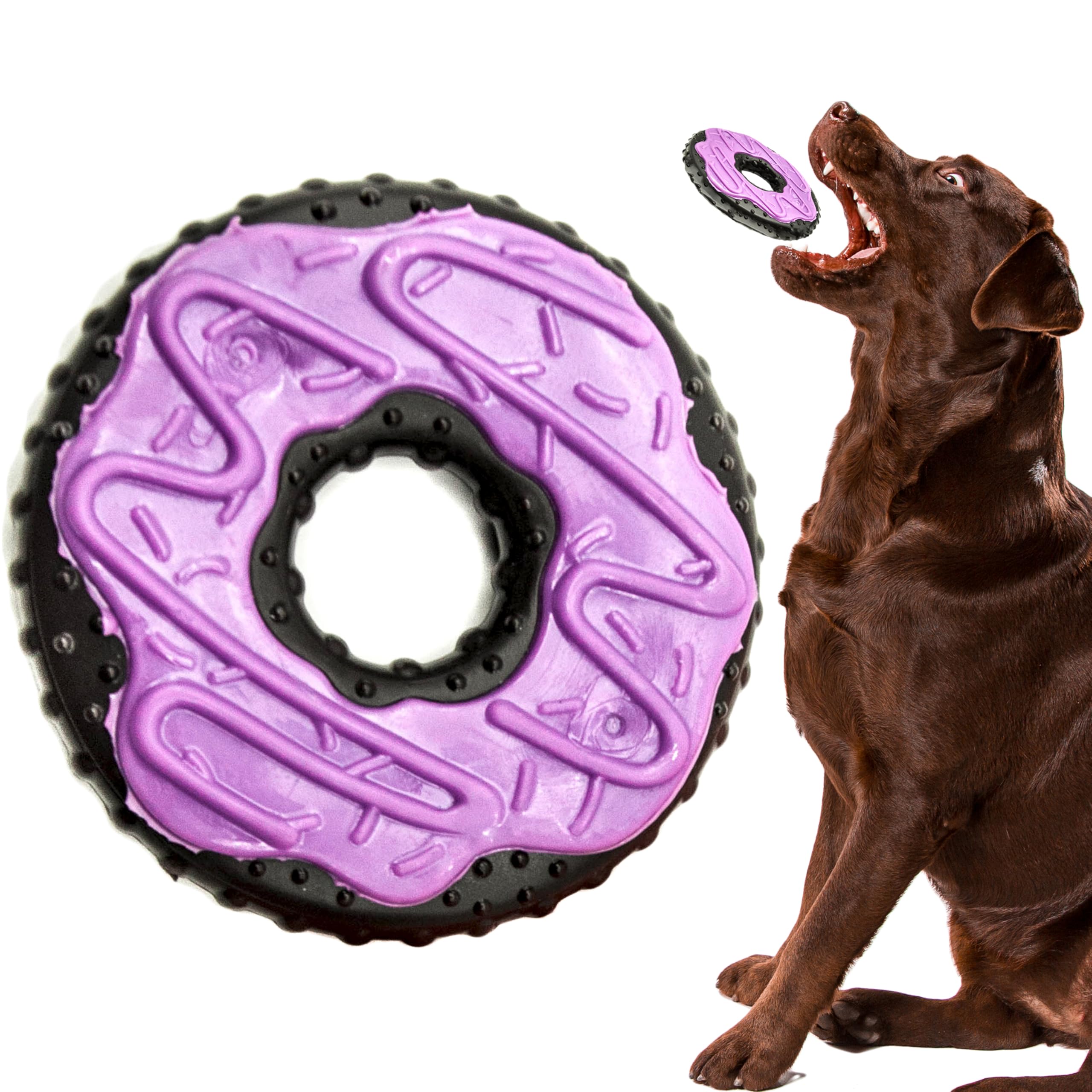 Petopedia Tough Dogs Toy, NYLON Chews, PIZZA, WAFFLE, DONUT Shape, Durable Dog Toys Indestructible, Boredom, Dental