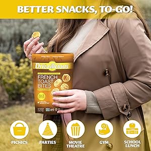 Drizzilicious Mini Rice Cakes French Toast - Rice Crisps, Healthy Snack for Adults and Kids, Flavored Rice Cakes, Vegan, Gluten Free, Allergen Free, Only 90 Calories Per Serving - 4 oz (Pack of 1)