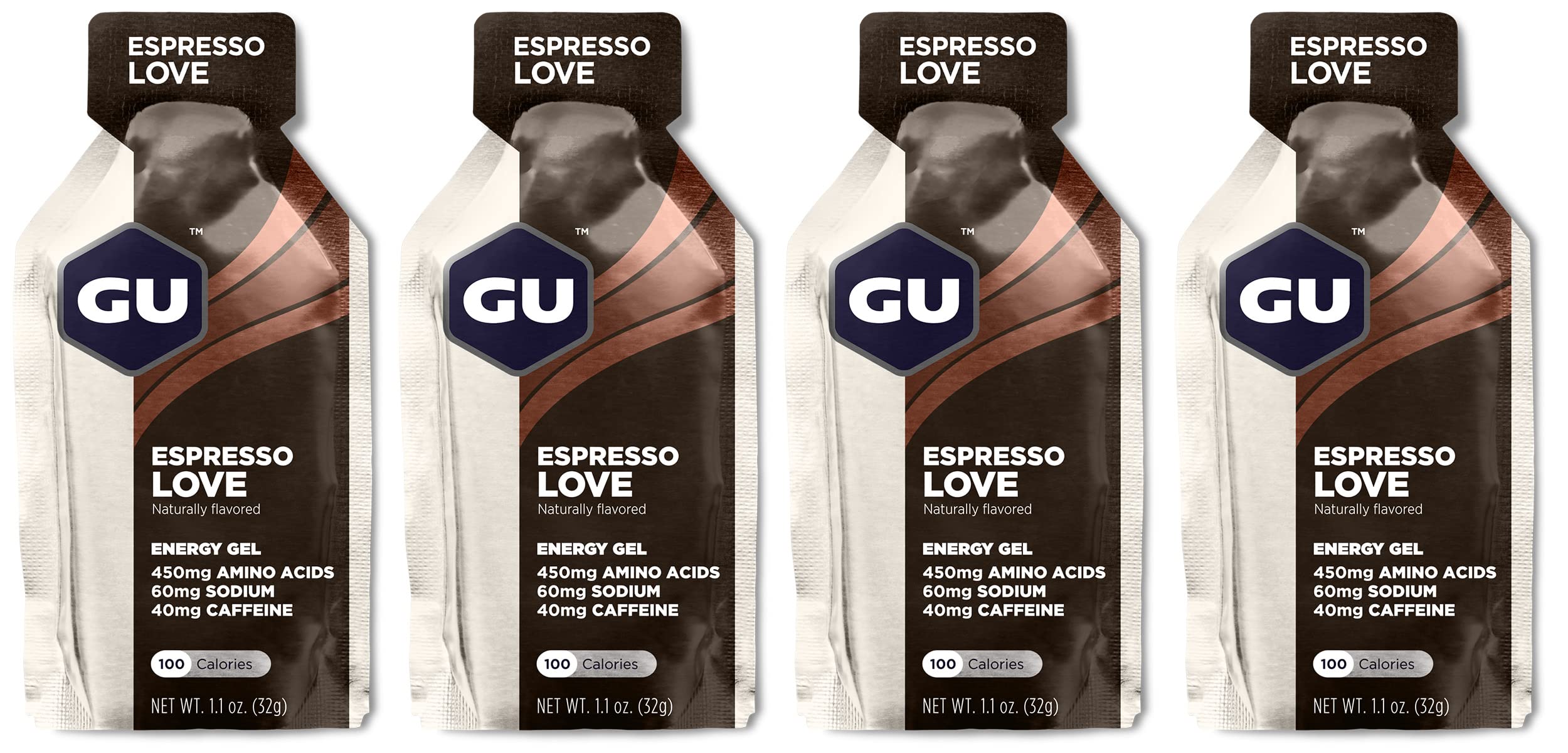 Gu Energy Running Gels - 4 Gel Taster Pack - Sports Energy Gels For Running , Cycling, Triathlon (Espresso Love)