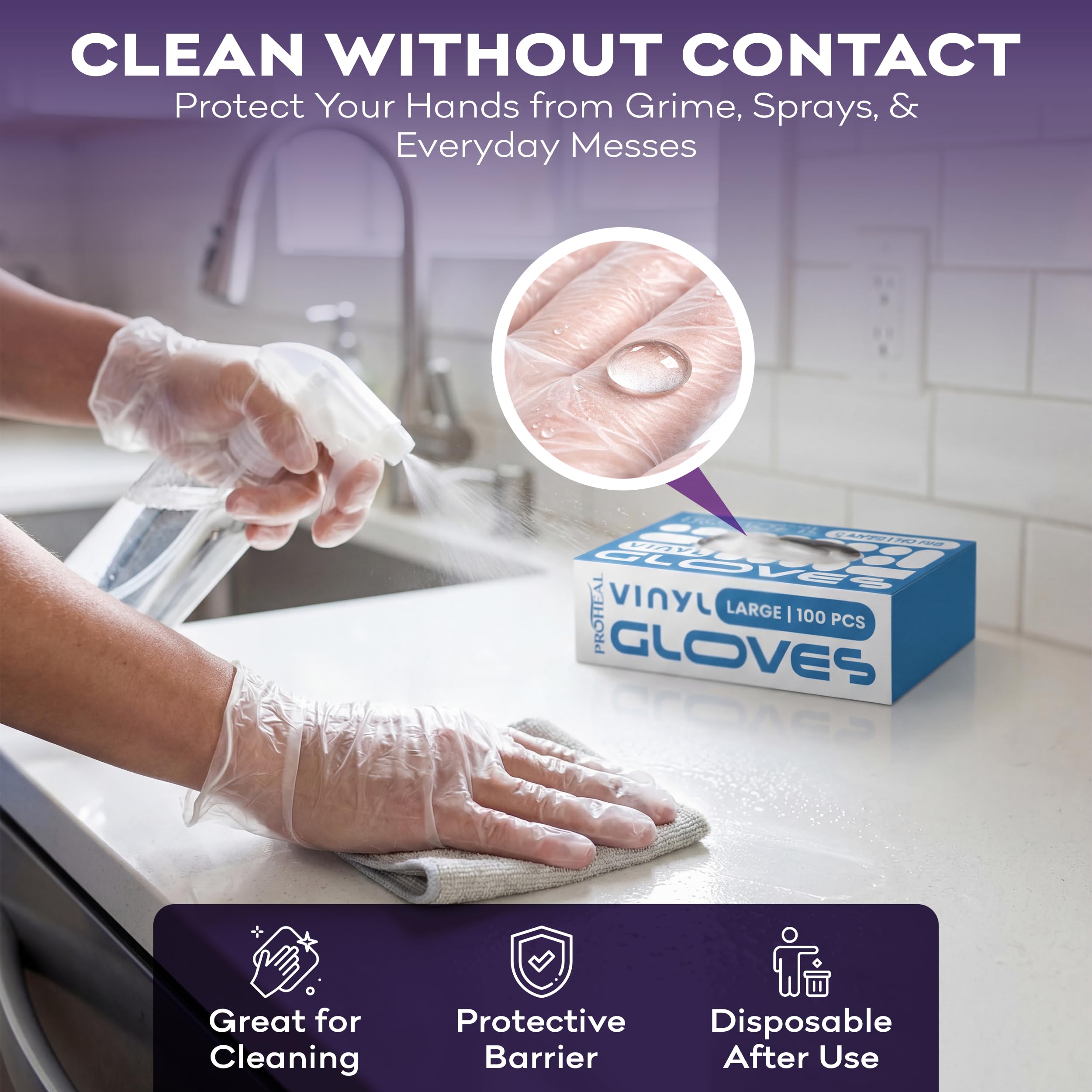Guantes desechables de vinilo medianos, 1000 unidades, transparentes, aptos para alimentos, cocina y limpieza del hogar, guantes de cocina sin polvo y sin látex para preparación de comidas y servicio