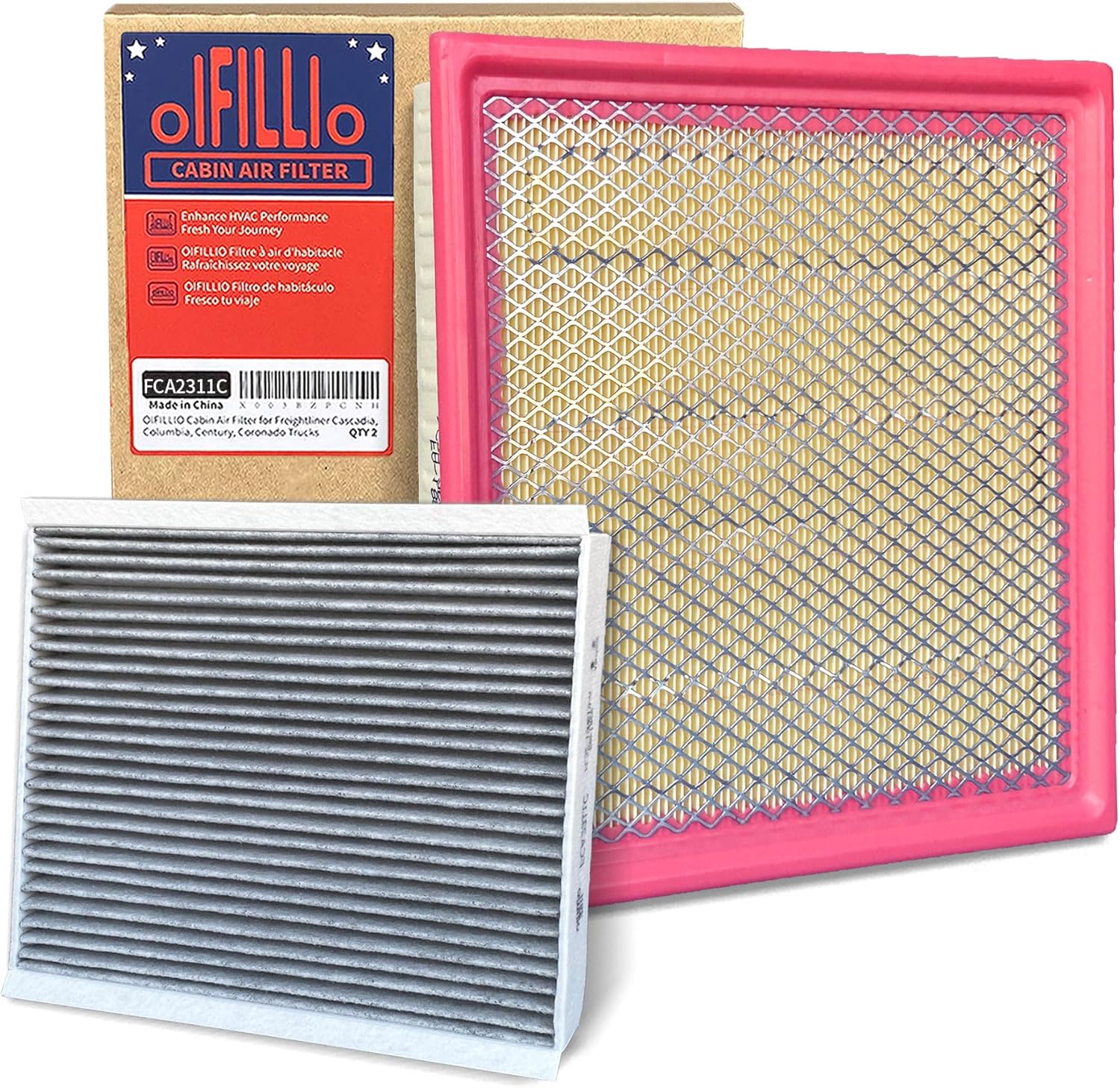 OIFILLIO Engine Cabin Air Filter Kit for Ford F150 (2015-2025) 2.7L 3.0L 3.3L 3.5L 5.0L, Expedition Navigator (2018-2024), Replaces FP79, FA1883, FL3Z19N619A