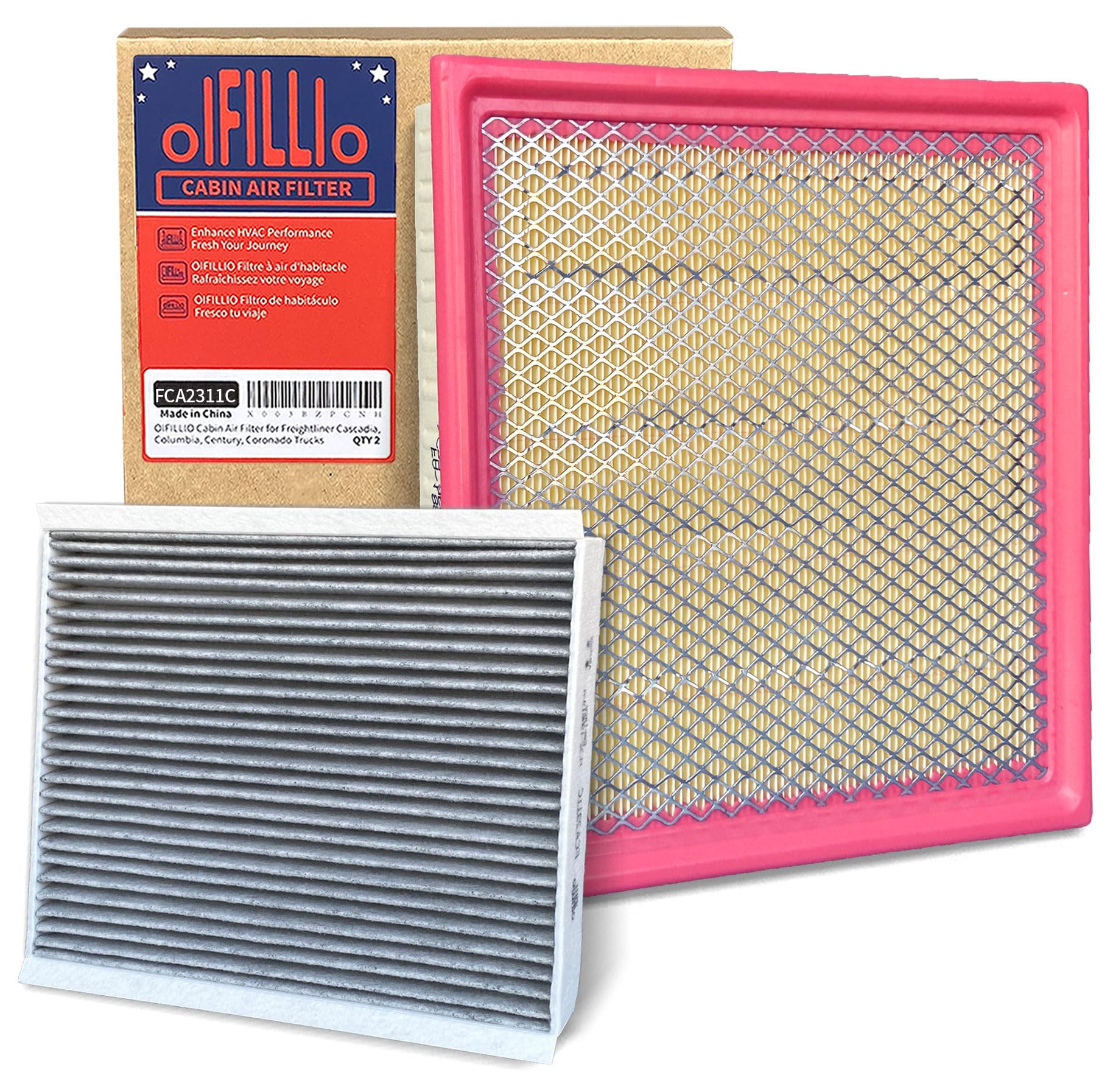 OIFILLIO Engine Cabin Air Filter Kit