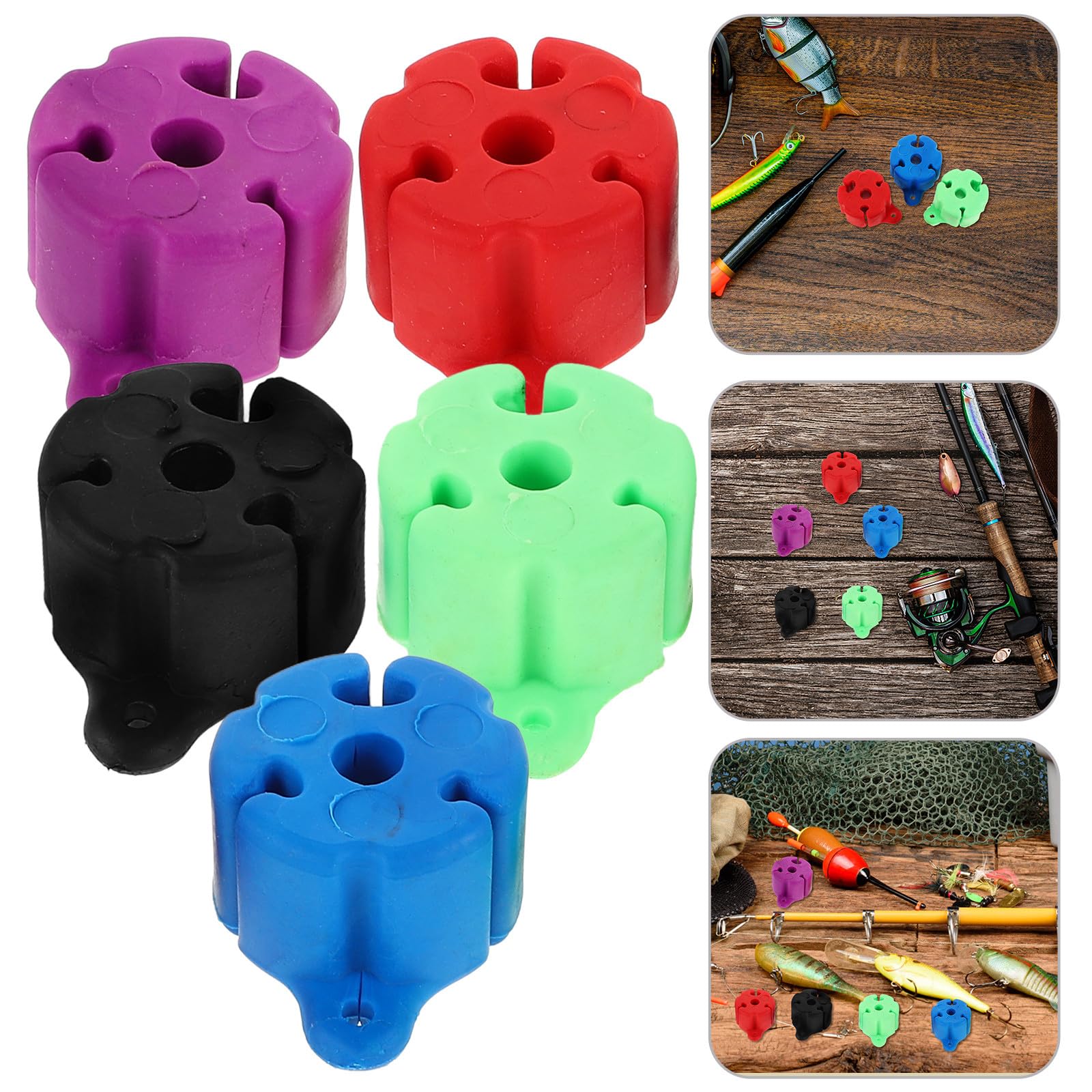 Soportes de Silicona para Cañas de Pescar 5 Piezas Antideslizantes Clips Varillas Surfcasting