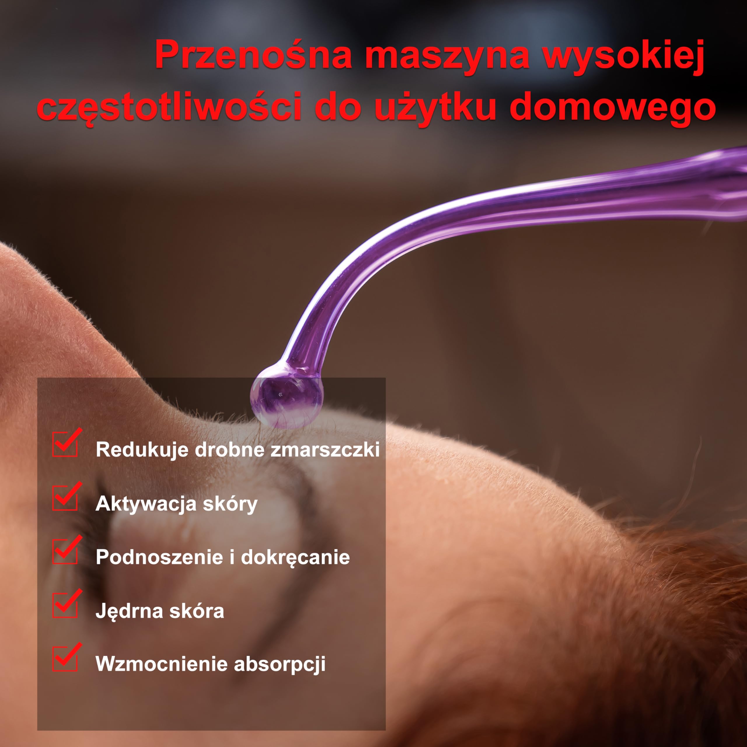 Różdżka elektroterapii o wysokiej częstotliwości z wyświetlaczem do odmładzania skóry trądzikowej