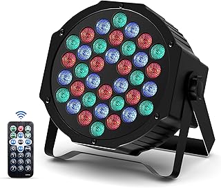 Par Light Disco Light,RGB 36 LED Stage Lights,DMX Controlled &Sound Activated Auto Play Strobe Dj Uplights for Party Wedding Birthday Christmas Halloween Clubs Dance Shows (1pack)