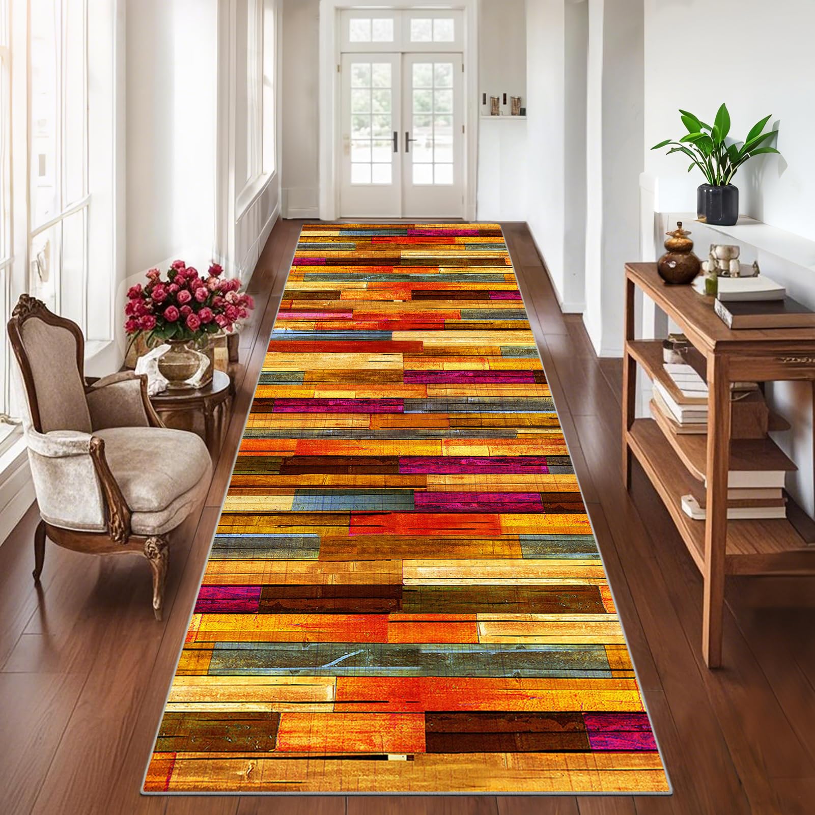 XIBANY Carpet Runners for Hallways Non Slip 40 x 60 cm Washable Kitchen Runner Rugs for Hallway Narrow Hall Runners Absorbent Extra Long Floor Carpet for Kitchen Entryway Laundry Room