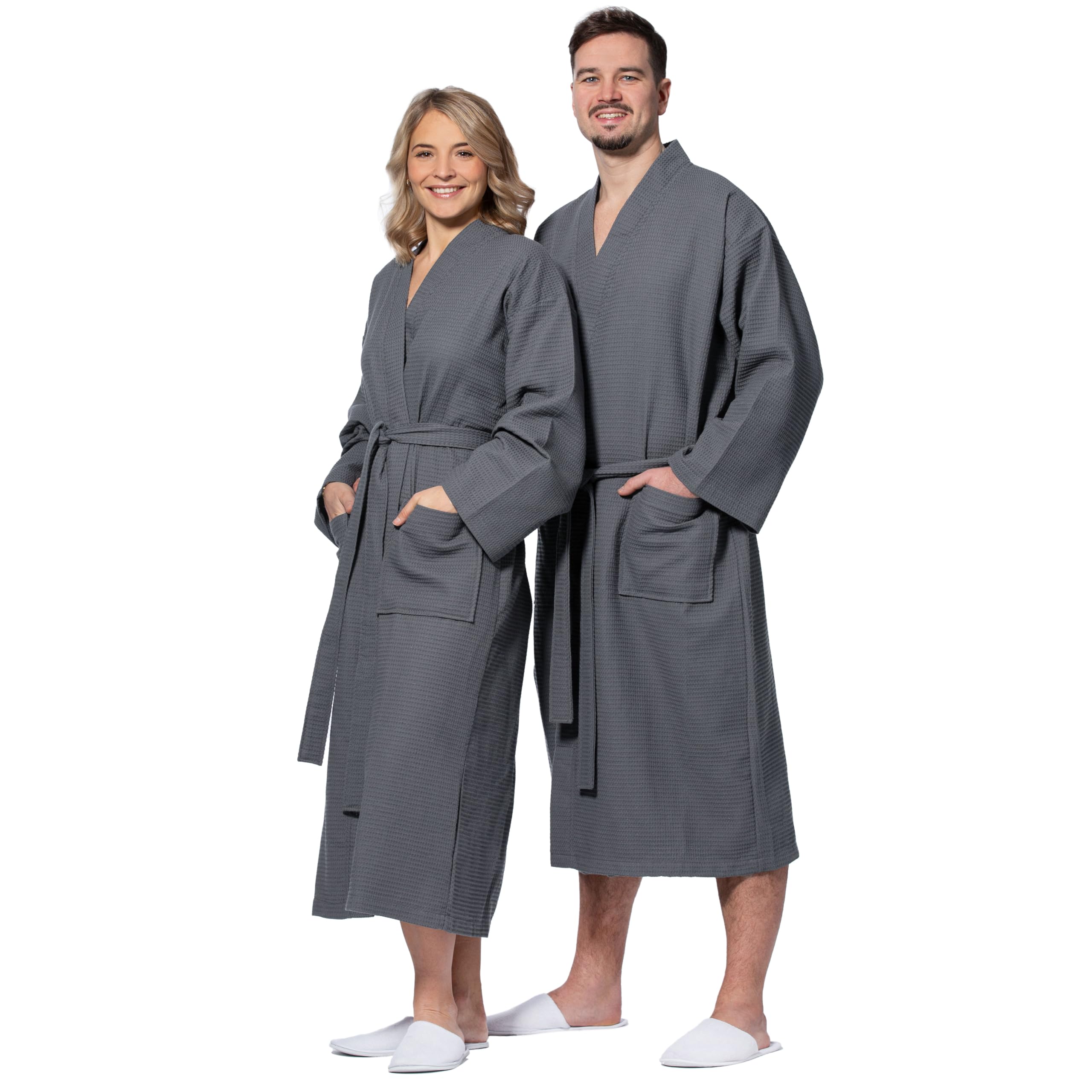 ZOLLNER Peignoir de bain - piqué gaufré doux et agréable pour la peau - unisexe - coton - Taille S-XXL - lavable à 60°C - qualité hôtelière - certifié Oeko Tex®, 266